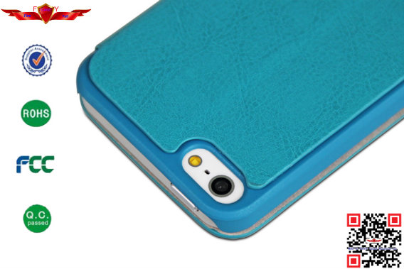 New High Quality Colorful PU Flip Case For Iphone 5S With Stander 100% Perfect Fit