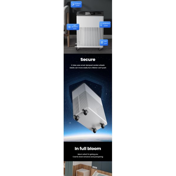 Portable 150W Smart Air Purifier With Light Perception Screen For Home Office