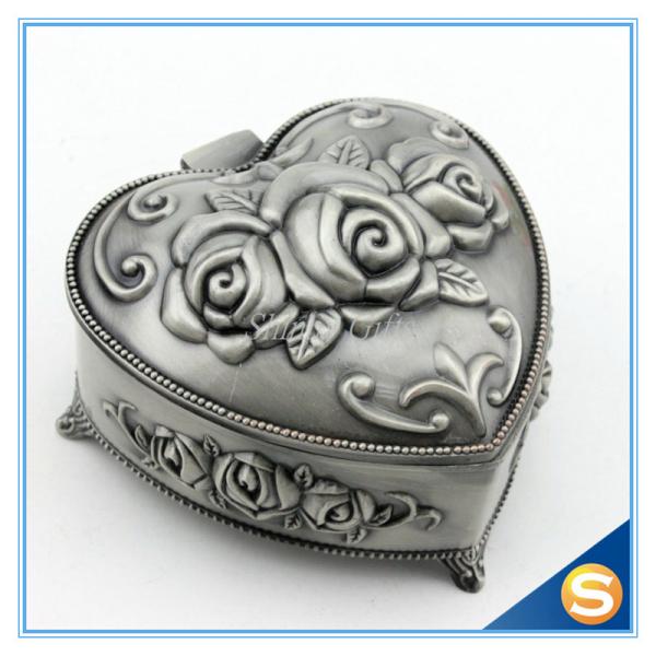 Simple Wholesale Custom Vintage Jewelry Box in Metal