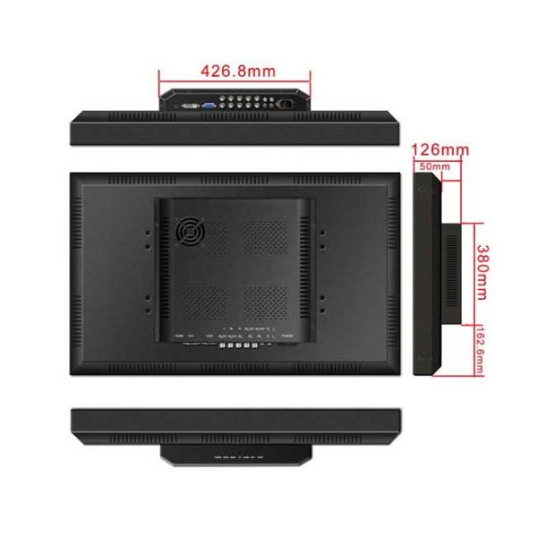 16.7M Colors CCTV LCD Monitor Wall Mount , Ultra Slim CCTV Camera Monitor