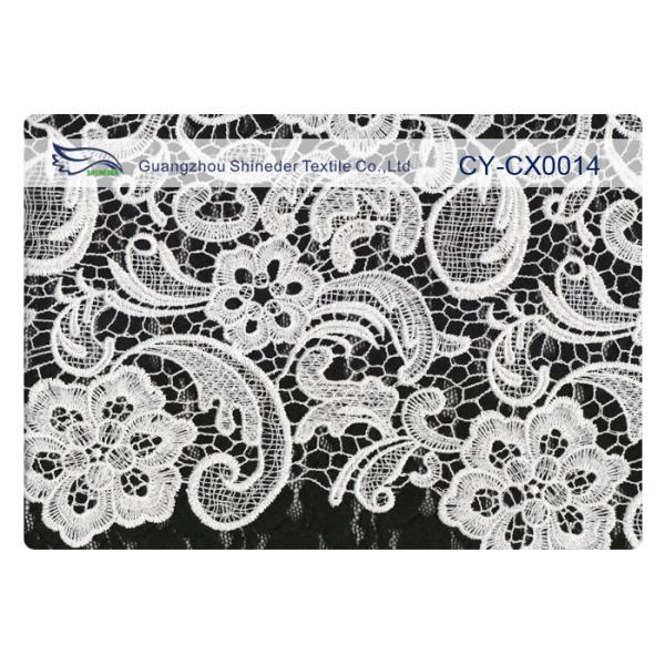 OEM / ODM Custom Nylon Embroidered Lace Fabric For Dress CY-CX0014
