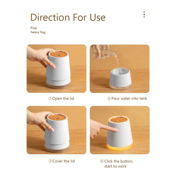 На открытом воздухе бесшнуровой увлажнитель кондиционера увлажнителя воздуха 500ml 2000mah USB небольшой