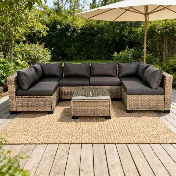Wholesale Sectional Sofa Garden Corner Set Factory Hot Sale Customizable Outdoor Rattan Sofa