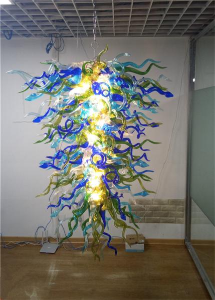 Custom blown glass Drop chandeliers Art Chandelier Contemporary Handmade Blown Glass Big Chandeliers （WH-GB-08)