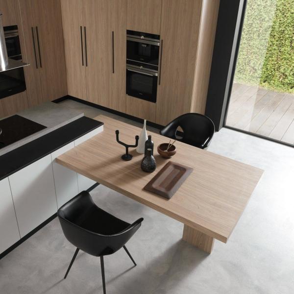 Muebles de cocina de lujo gabinete de cocina de madera maciza con conjuntos de gabinetes de cocina de mesa de piedra de cuarzo moderna