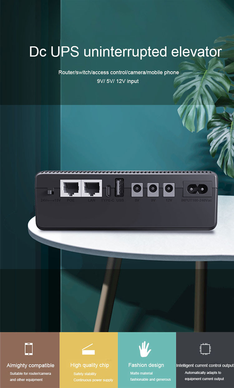 5VDC/9VDC/12VDC Ups Запасная мощность USB Poe Mini Dc Router Ups 10400mah 18w