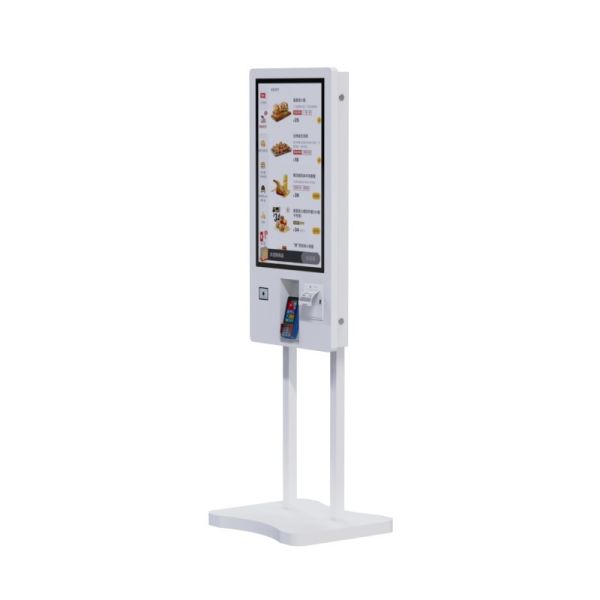 32 Inch Vertical White Pos Machine Self Service Ordering Kiosk Food Vending Machine For Shopping Mall Restaurant