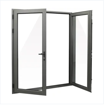 Oxidation Aluminum Left Hand Inswing French Patio Door Brushed Nickel