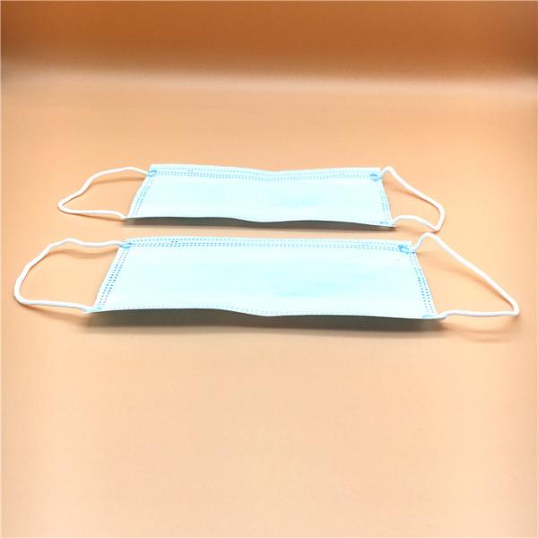 Blue Colored 3 Ply Non Woven Face Mask Anti Pollution High Efficiency