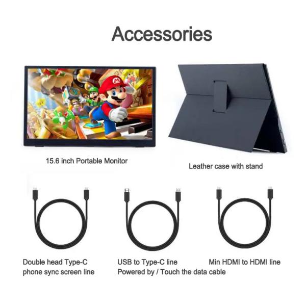 Ультратонкий портативный сенсорный экран для игр FHD USB Type C для смартфонов