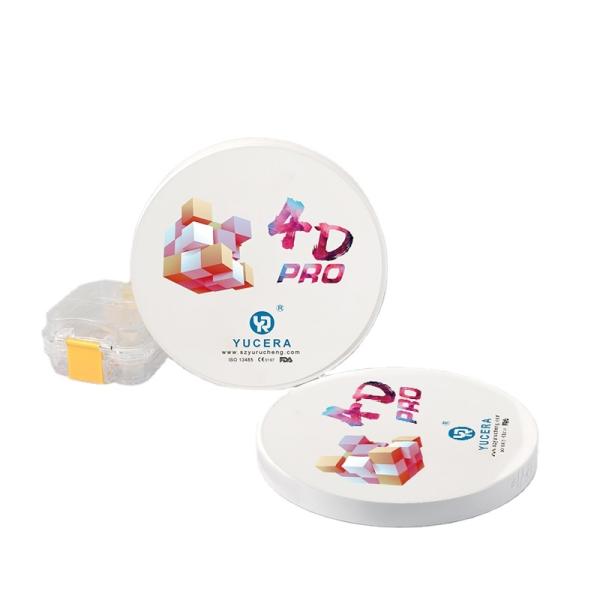 Yucera 4d Pro Multilayer Dental Zirconia Disc Ceramic  for Lab for CE ISO for Full Arch Crown Bridge Long-Lasting