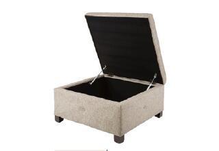 Square Bedroom Fabric Storage Bench For End Of Bed , Folding Ottoman Bench Seat