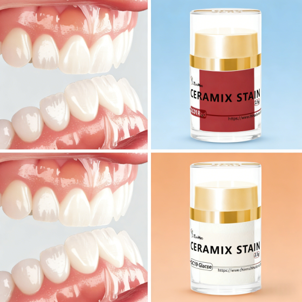 Dental Ceramics Coloring Dental Stain and Glaze Including 24 Months Shelflife and Mixability for Tailored Custom Shades