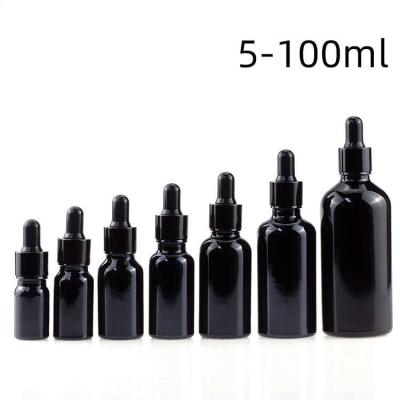 Ultralight Black Essential Oil Bottles , Reusable 15ml Black Dropper Bottle