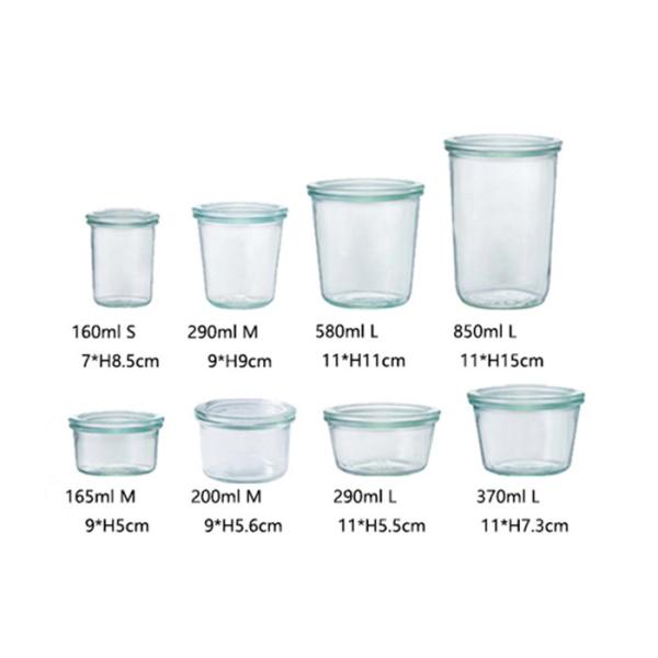 Причудливые круглые стеклянные опарникы хранения еды, термостойкое стекло опарников Weck стеклянное