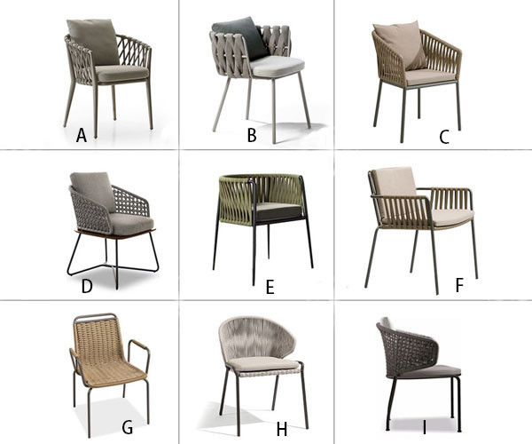 Table de salle à manger de rotin de balcon de terrasse et meubles de jardin de style de loisirs de chaises extérieurs