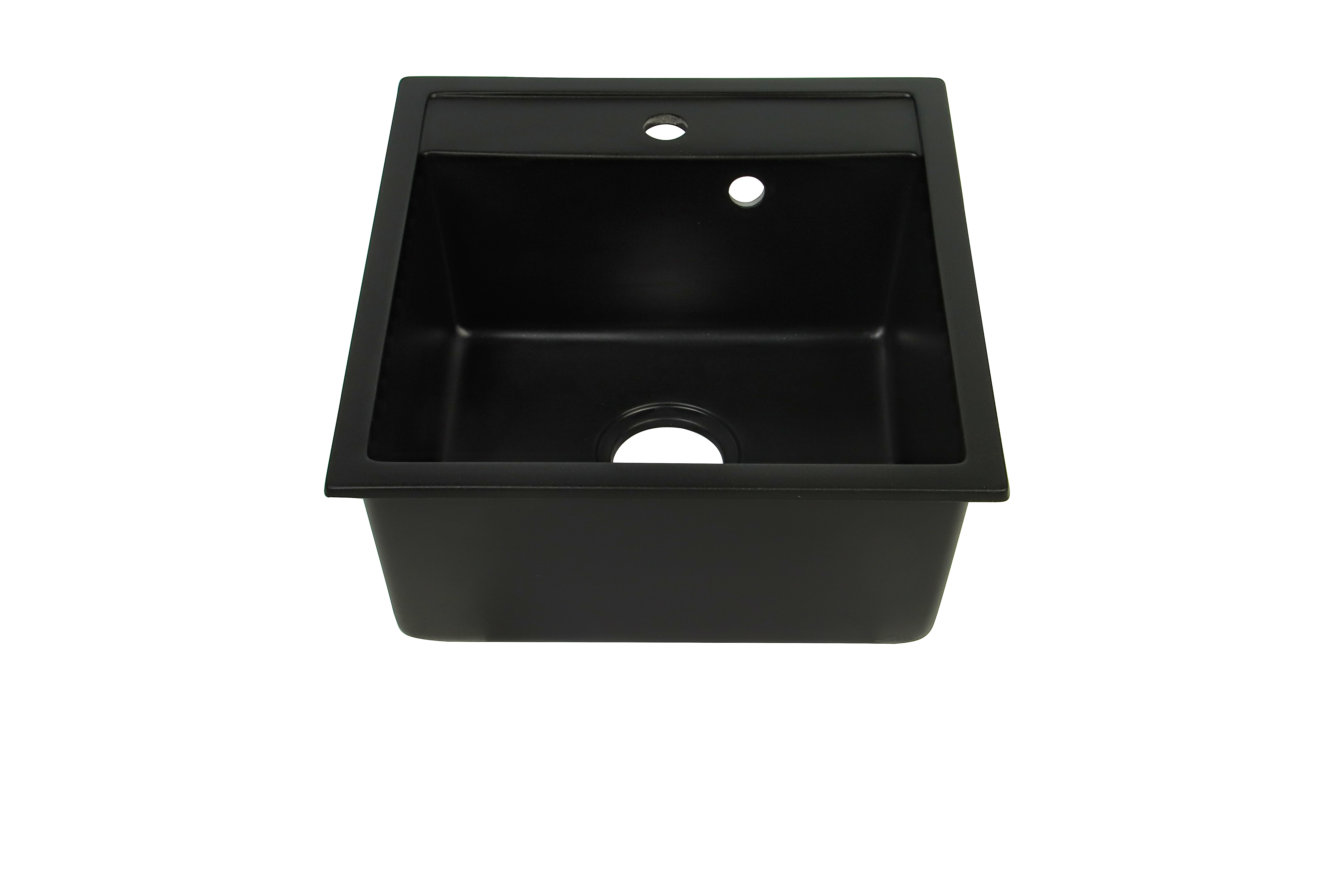 кухонная раковина черноты Matt держателя 210mm верхняя с Drainboard 480*450mm