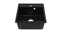 escurridero superior 480*450m m de Matt Black Kitchen Sink With del soporte de 210m m