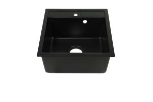 210mm Top Mount Matt Black Kitchen Sink With Drainboard 480*450mm