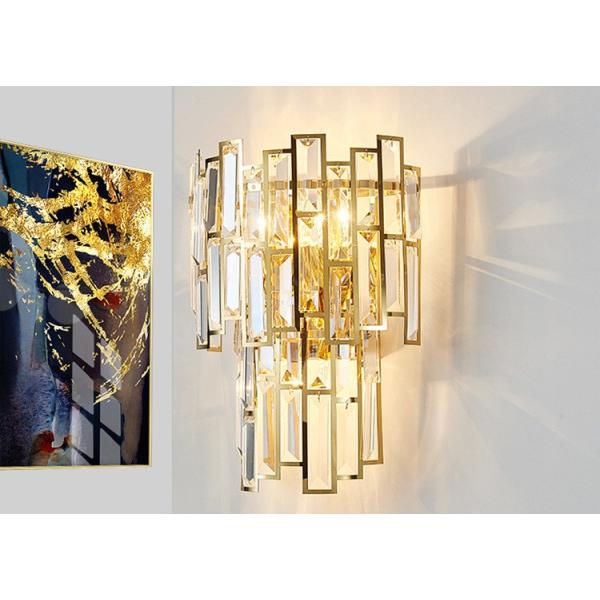 Or mené par lustre d'intérieur fixé au mur Crystal Sconce Lights de 230*500mm