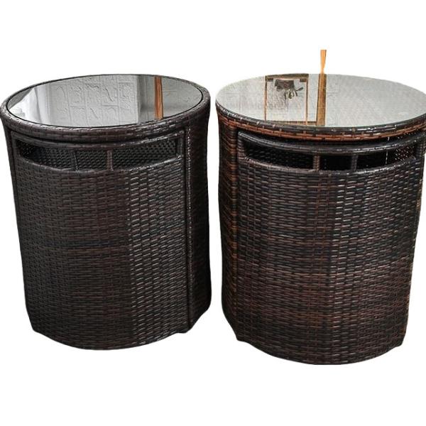 Patio Rattan Dining Table Set  Luxury Garden Restaurant Chair Furniture