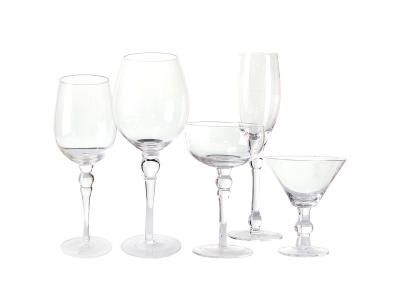 Clear Hand Blown 75mm 7 Oz Champagne Flutes Glass With Fired Finishing