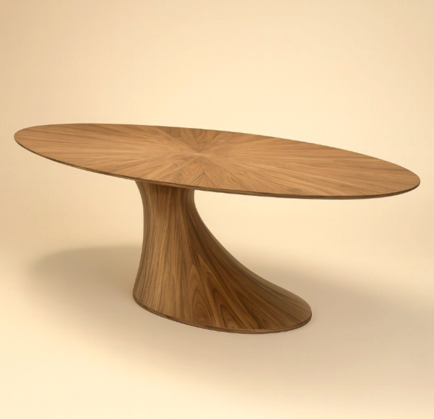 Foshan Factory Modern Wood Dining Table New Design MDF Dining Table Walnut Veneer Dining Table