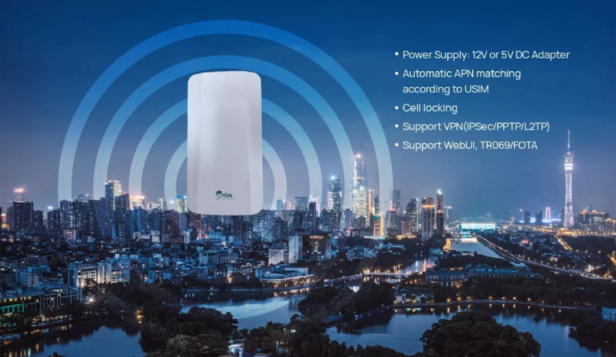 На открытом воздухе представление маршрутизатора LTE CAT4 CPE 4G Wifi WiFi 4 стабилизированное