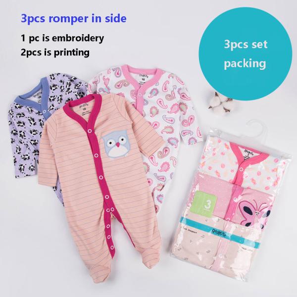 Autumn new baby long sleeve bodysuits Baby Girl Boy cartoon bodysuits cotton 0-2 Years baby Rompers 3pcs set
