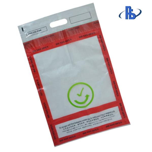 Self Adhesive Tamper Resistant Duty Free Security Bag For Courier Company