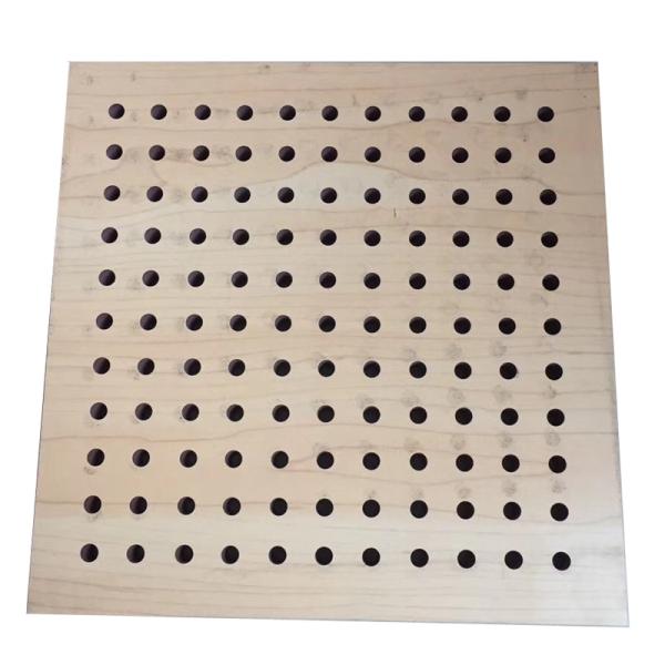 Cinema Perforated Wood Acoustic Panels Carved Pattern Sound Absorption