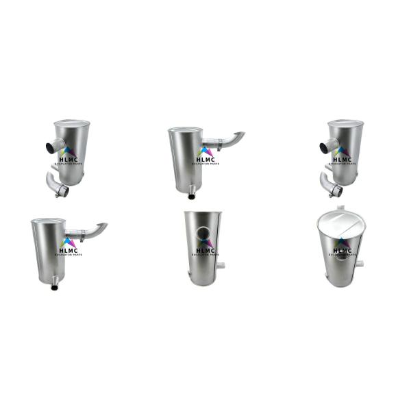 287-0218 Excavator Silencer Muffler E320D 90mm Tail Pipe D 280*320 H 645 IN 70 EX 90 Clamp 64.5