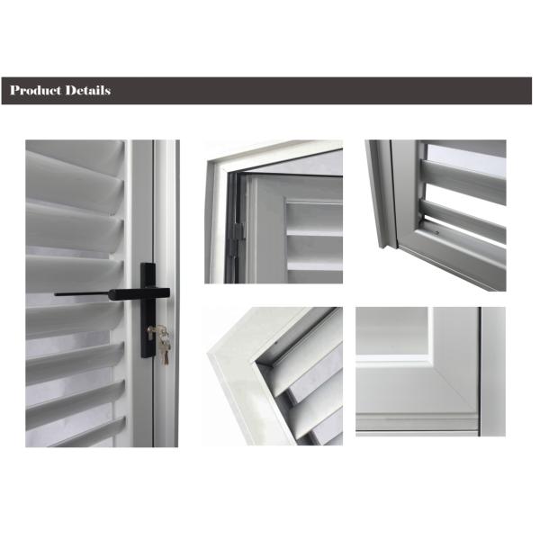 White Color Surface Glass Louver Doors , Aluminium Frame French Doors ISO14001