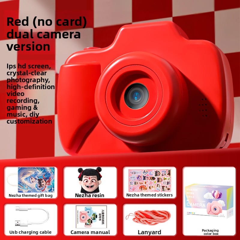 K22 Panda Instant Camera Toy for Children 48MP CMOS Sensor MicroSD Storage One-Click Printing Plastic Body Gift for Boys