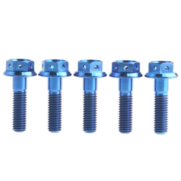 DIN6921 Factory Direc Anodized M8x30mm Flange Bolt Hex Flange Head Titanium Bolt Automotive Flange Bolts