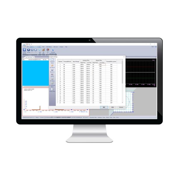 Desktop SWAE Software Acoustic Emission Detector with 5V 28V Phantom Power and Multi-Channel Waveform Display