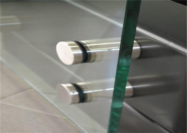 Floor Mounted Stainless Steel Glass Balustrade , Standoff Building Deck Railing