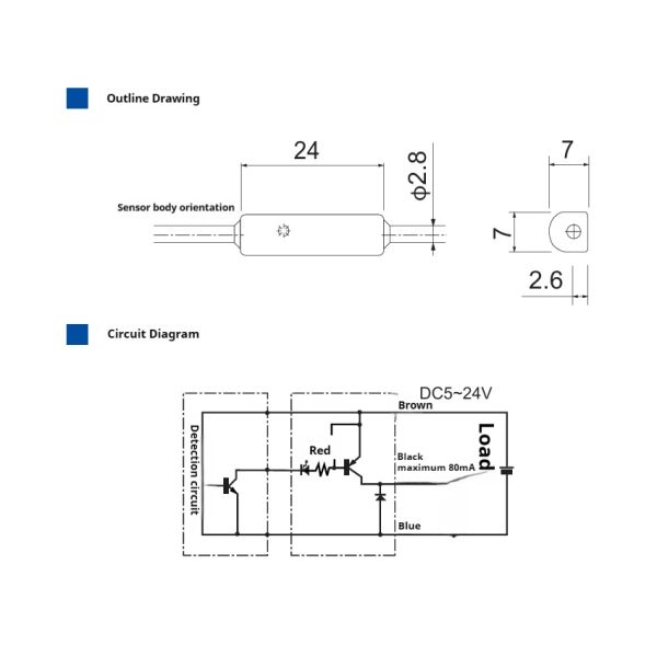 DC 5-24v High Output PNP Current Increase NPN to PNP Conversion High Precision Sensor Wire Attachment with Red LED Indicator