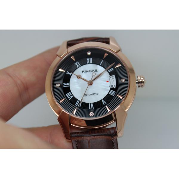 Sapphire Glass Automatic Luxury Stainless Steel Watch With Pin Buckle , Round Shape Case