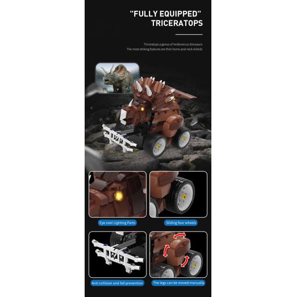 Creative Electronic Dinosaur Toys DIY Educational Rc Car Kids Blocks Toys Building