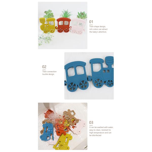 Poco bebé Teether del silicón del tren para el collar Toy Non Toxic
