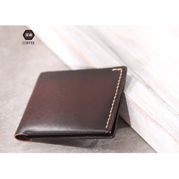 Yellow Bifold Wallet Vegetable Tanned Genuine Leather Wallets for Men
