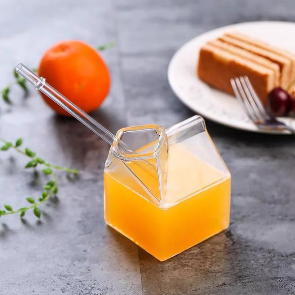 250ml Creative Personality Juice Cocktail Glass Square Hot Milk Box Shape Milk Cup