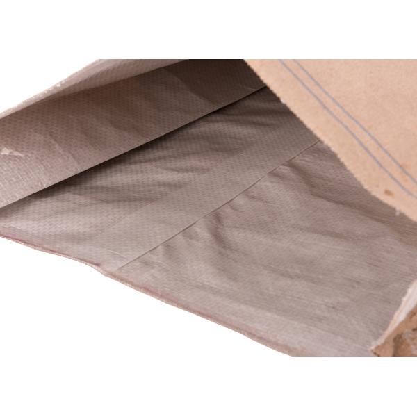 Pp Woven Plastic Compound Stand Up Food Pouches , white / brown Custom Kraft Paper Bags