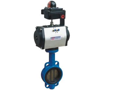 Pneumatic Actuator Centerline Butterfly Valves , Wafer Resilient Seated Butterfly Valve