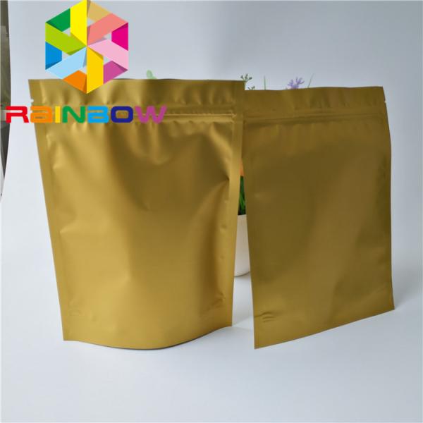 Glod Color Snack Bag Packaging , Zipper Stand Up Bags For Protein Powder / Dry Nut
