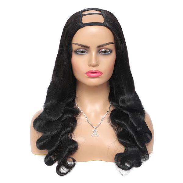 150% Density Brazilian Remy Body Wave Hair U Part Wigs Middle Open for Black Women