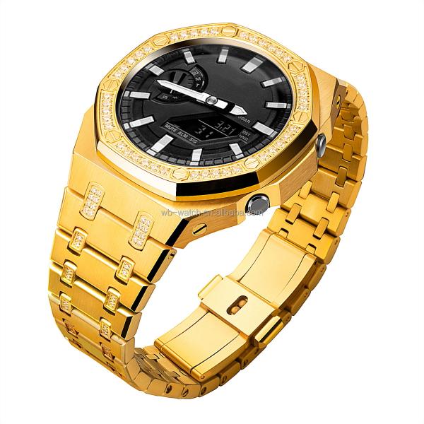 Caixa de relógio de aço inoxidável e banda para Casio Ga2100 G Shock