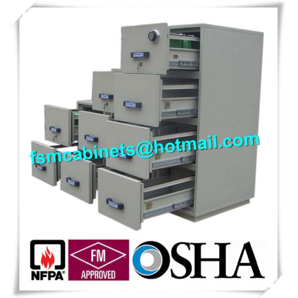 Steel 4 Drawers Fire Resistant File Cabinets , Fireproof File Cabinets For Documents