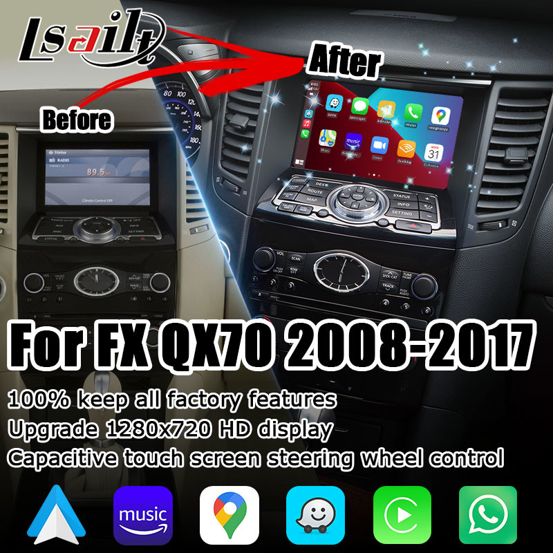 Подъем экрана Infiniti FX35 FX50 FX37 FX QX70 IT06 HD с беспроводным carplay автомобилем андроида